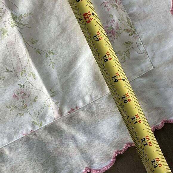 Schweitzer Linens Hemstitch Standard Pillowcase Sham Pink Hem Embroidery Italy - Picture 12 of 16